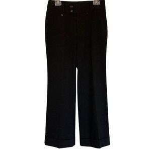 Banana Republic Womens Chic Black Wide-Leg Jackson Fit Trousers‎ Size 4 Office